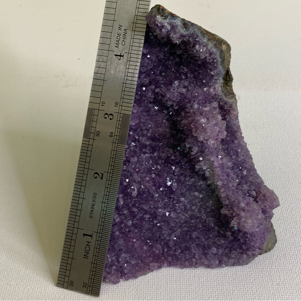 Large Purple Amethyst Crystal Cluster Geode Uruguay Cathedral Gemstone 4.75"x4.5 - Picture 15 of 16